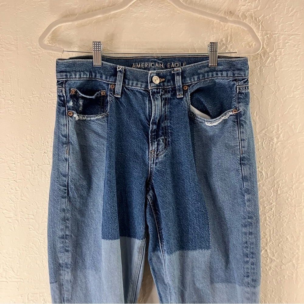 American Eagle Patchwork 90’s Bootcut Jeans In Bl… - image 3